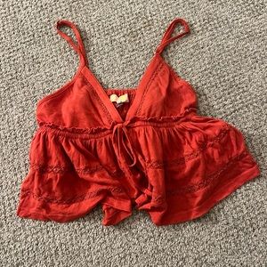 Red Urban Outfitters V-Neck Tank Top